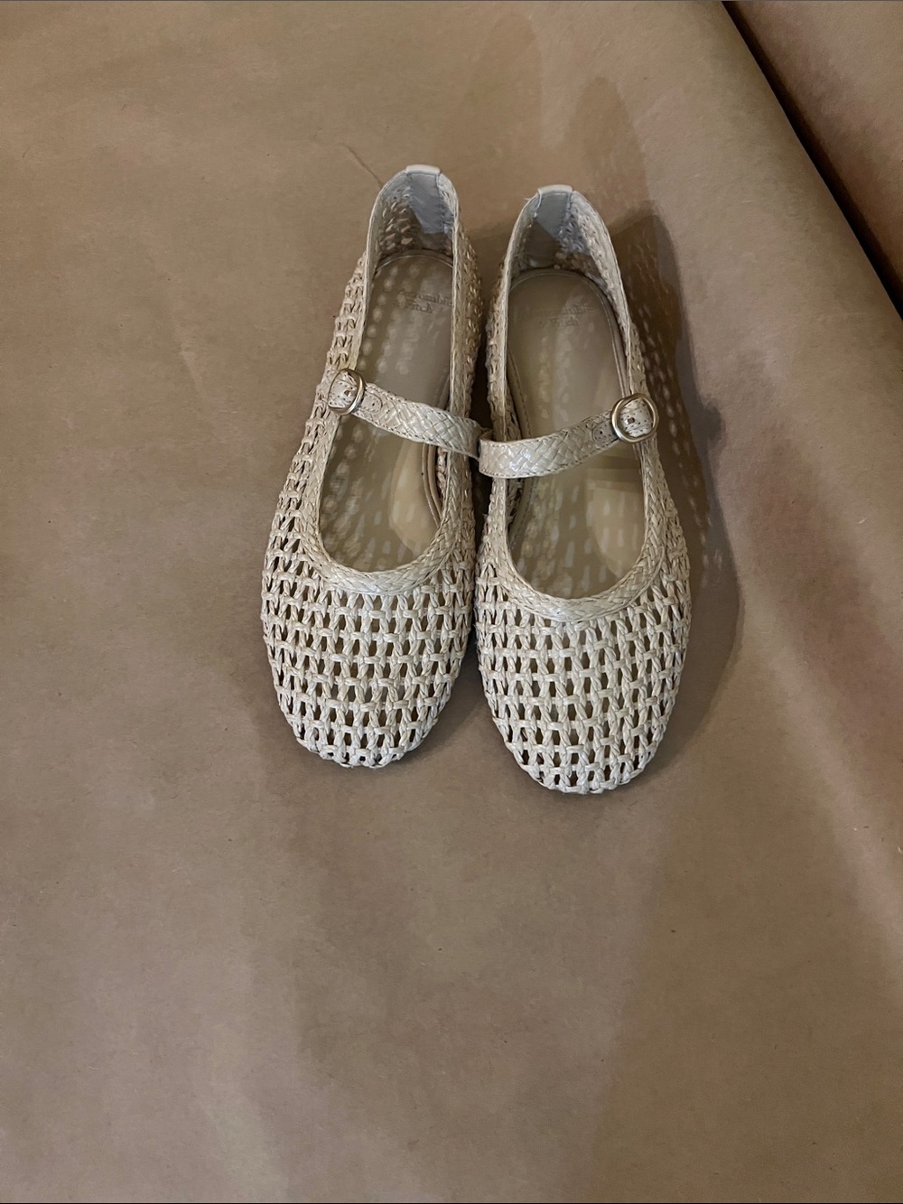 Abercrombie & Fitch Beige Woven Mary Jane Flats
